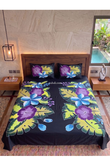 Hand Painted Rayon Bedsheet Set King Size